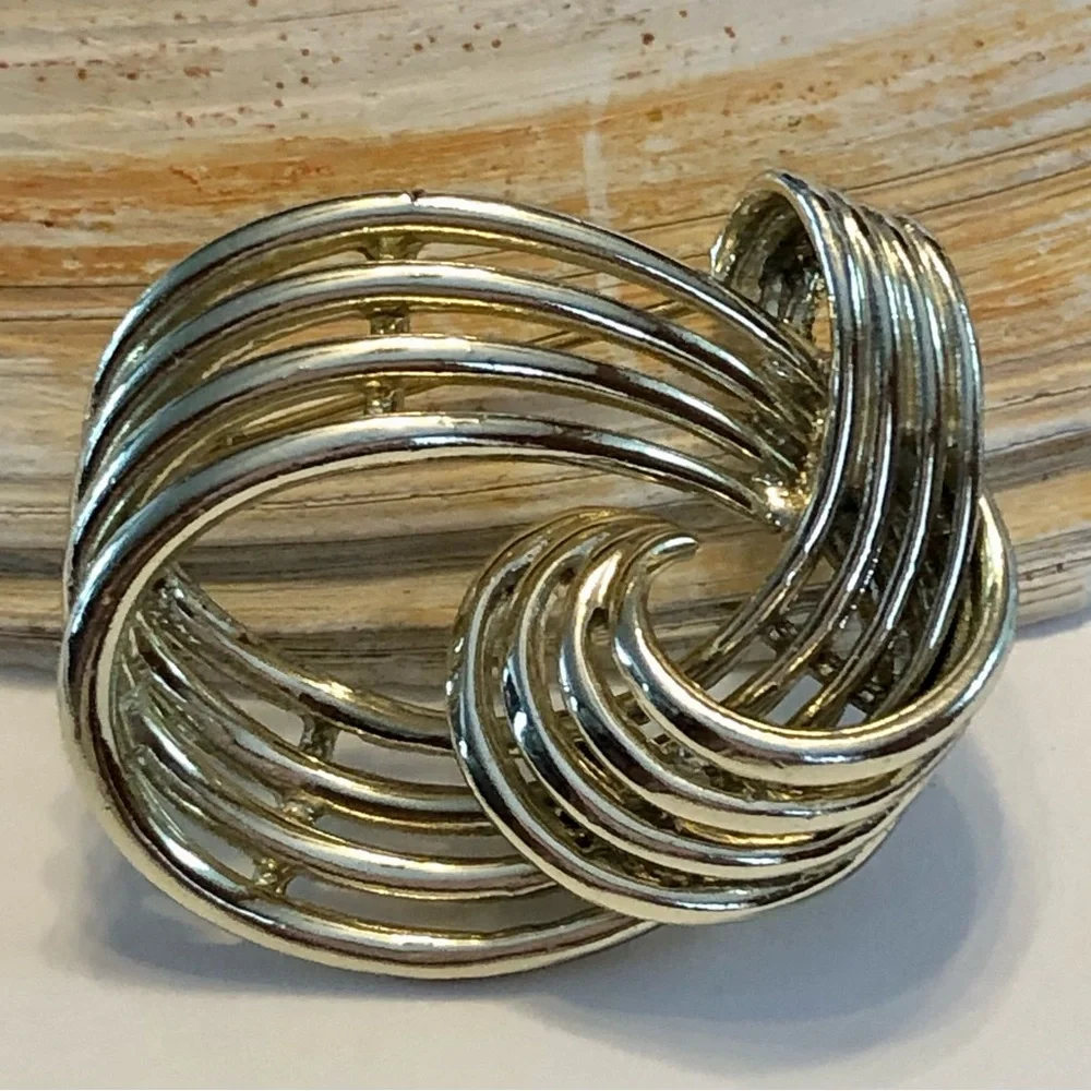 Marboux knot swirl brooch vintage signed